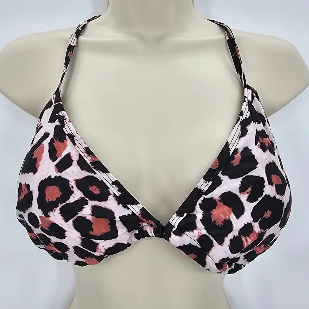 Zando Womans size XL String Bikini Halter Tie 2 Piece Swimsuit Animal Print NWOT